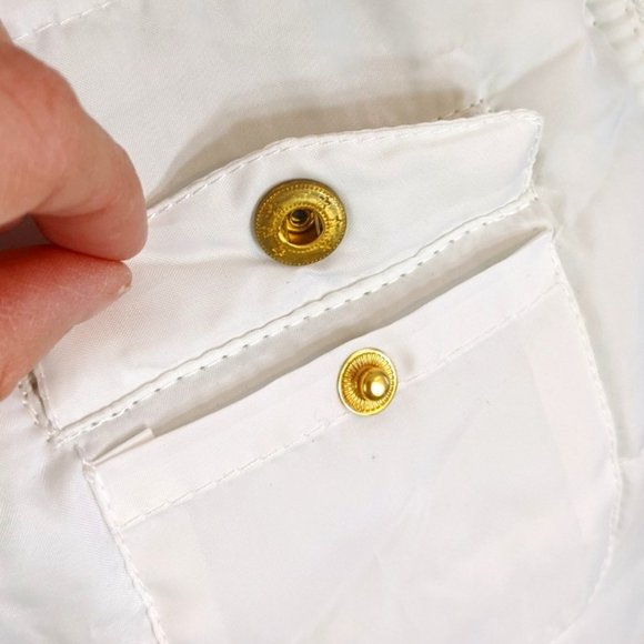 Bongo White Puffer Vest Gold Zipper - Picture 3 of 9